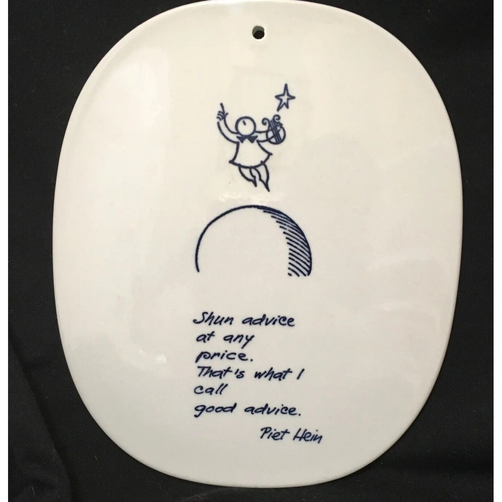 Piet Hein Life Lessons Plaque 1958 Fajance Royal Copenhagen, Denmark 13-3713